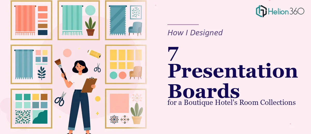How I Designed 7 Presentation Boards for a Boutique Hotel's Room Collections