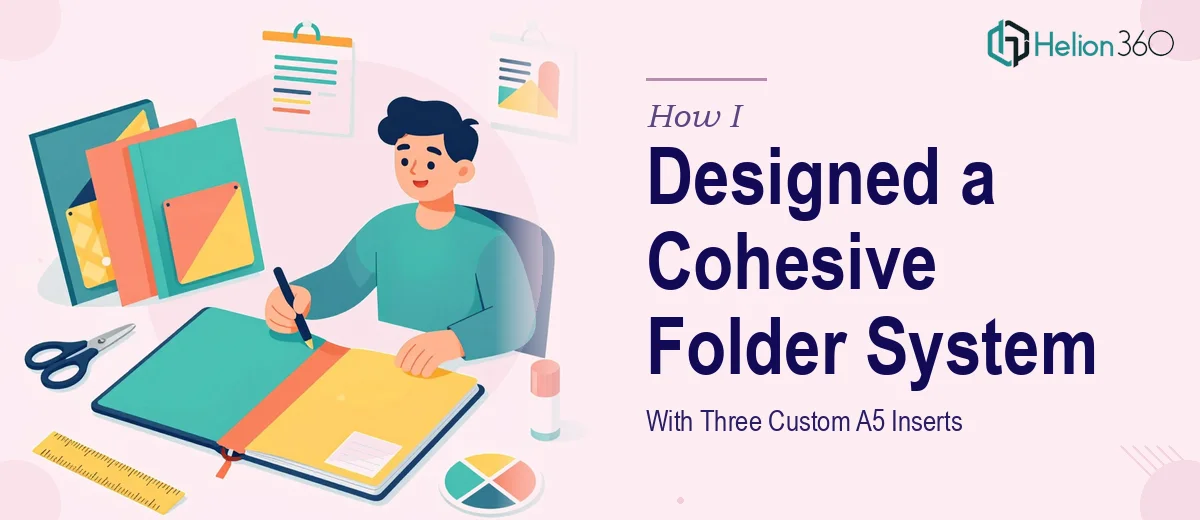 How I Designed a Cohesive A5 Presentation Folder System With Three Custom Inserts