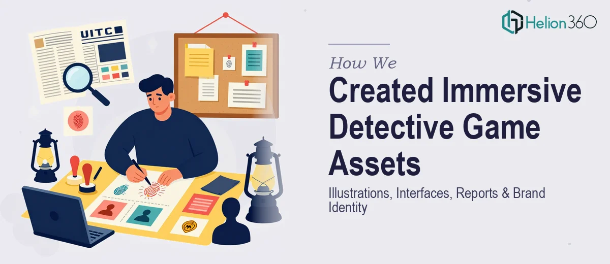 How We Created Immersive Detective Game Assets: Illustrations, Interfaces, Reports & Brand Identity