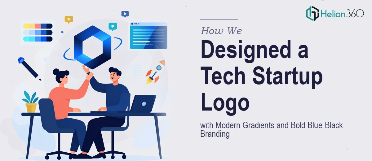 How We Designed a Video-Ready Tech Startup Logo with Modern Gradients and Bold Blue-Black Branding